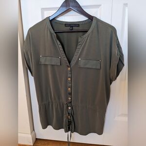 White House Black market flowy olive blouse